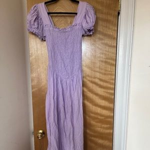 SLEEPER Belle Linen Dress in Lavender size L